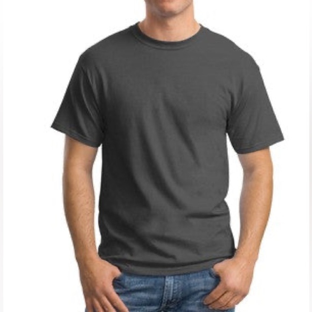 HANES Mens Unisex ComfortSoft Heavyweight Short Sleeve T-Shirt Tee Charcoal Grey